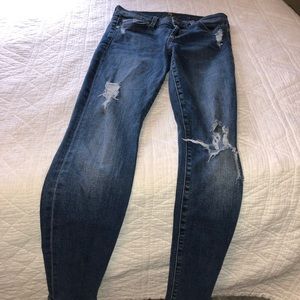 7 for all man kind ripped skinny jeans